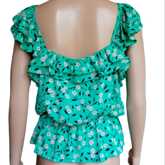 Cabi Sleeveless Top Green Floral Small - Picture 9 of 10